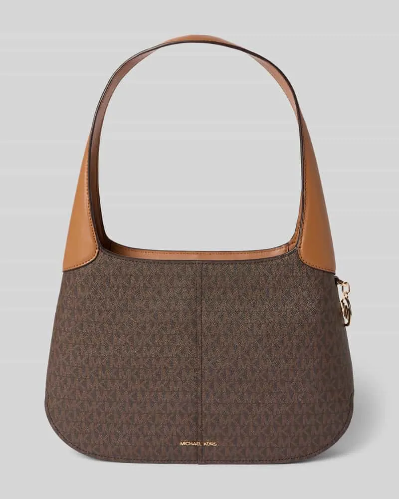 Michael Kors Shoulder Bag mit Allover-Logo-Print Modell 'Alice Dunkelbraun