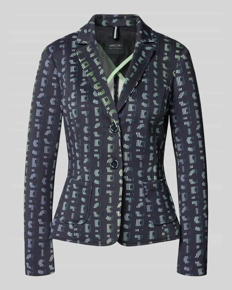 Marc Cain Slim Fit Blazer mit Logo-Detail Rauchblau