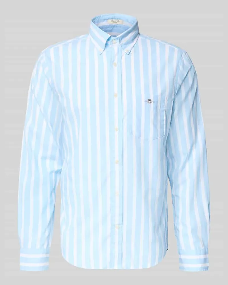 Gant Slim Fit Freizeithemd mit Brusttasche Hellblau