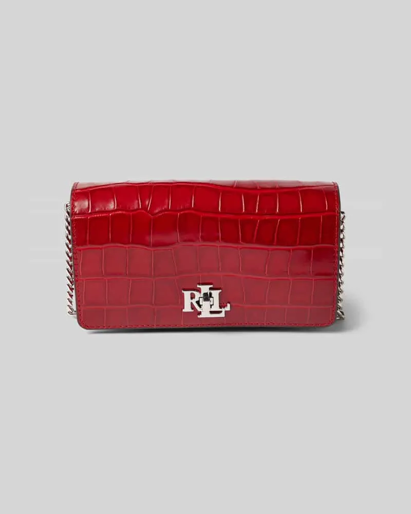 Ralph Lauren Lederumhängetasche mit Label-Applikation Rot