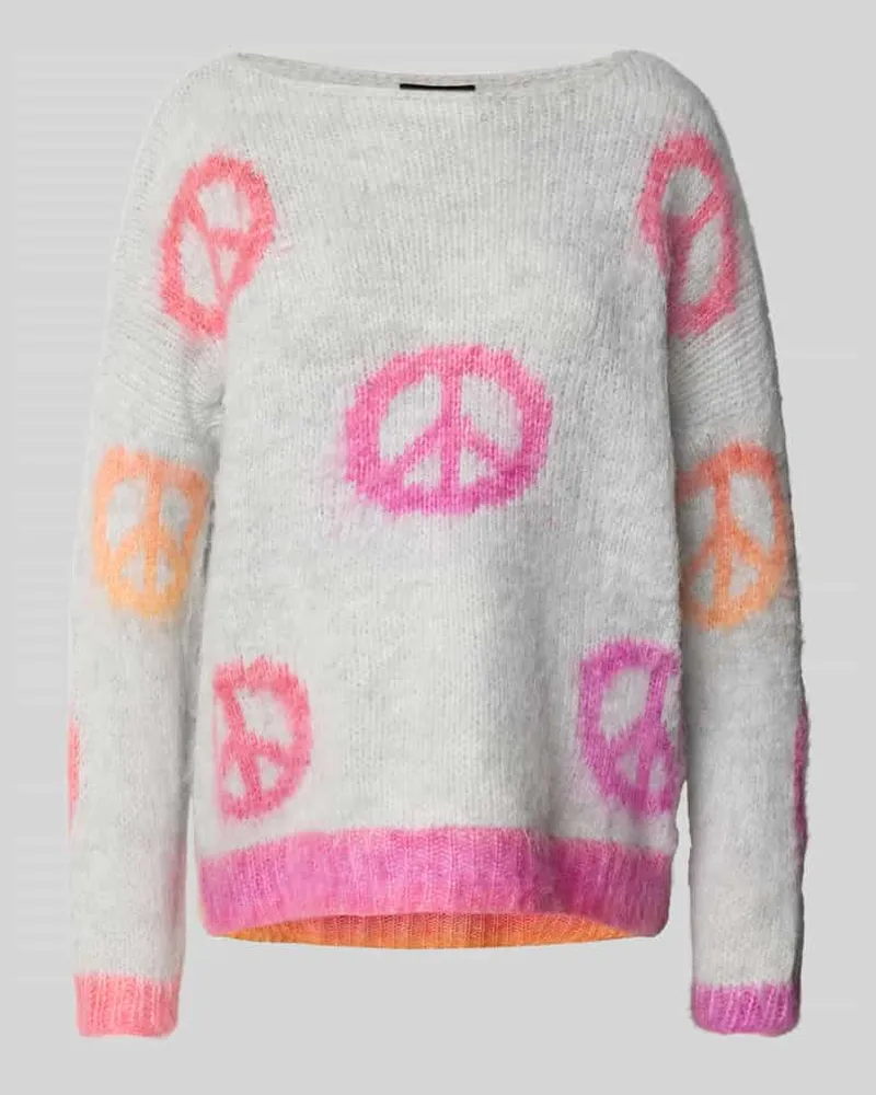 Miss Goodlife Strickpullover mit überschnittenen Schultern Hellgrau