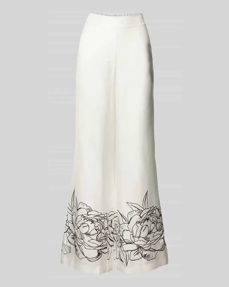 Herzen's Angelegenheit Flared Cut Hose aus Seide mit elastischem Bund Offwhite