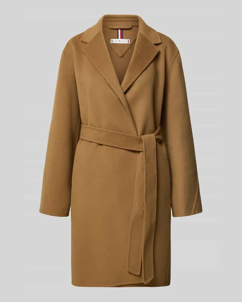 Tommy Hilfiger Regular Fit Mantel aus Woll-Mix Beige
