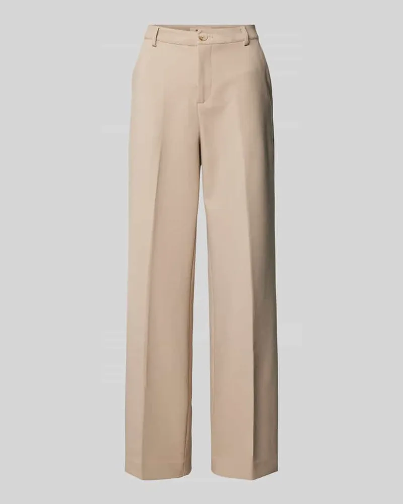 Mos Mosh Flared Stoffhose mit Bügelfalten Modell 'Bea Vienna Sand