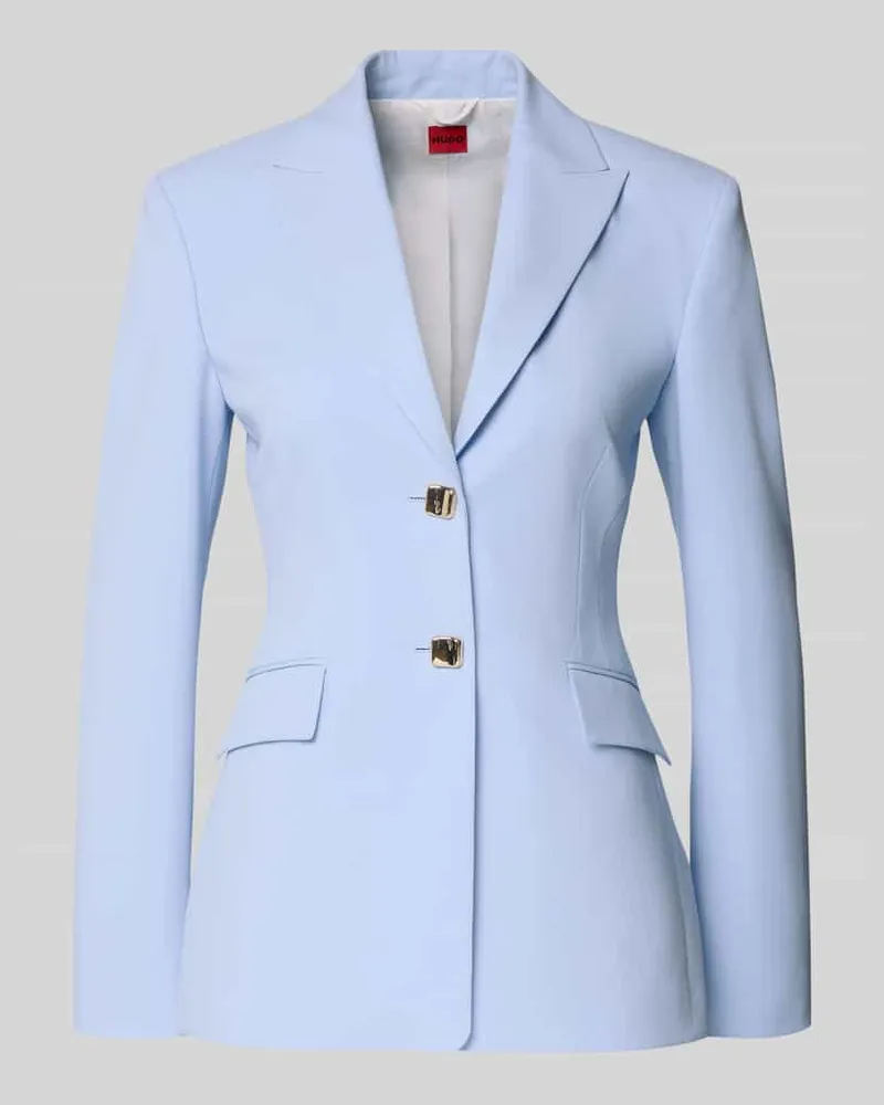HUGO BOSS Regular Fit Blazer mit Zierknöpfe Modell 'ASMALLA Hellblau