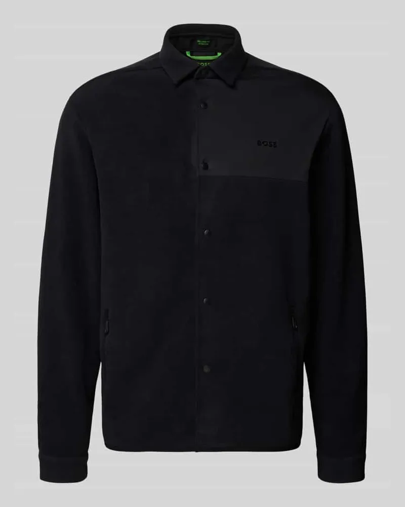 HUGO BOSS Regular Fit Fleecejacke mit Reißverschlusstaschen Modell 'ST_HOLE19 Black