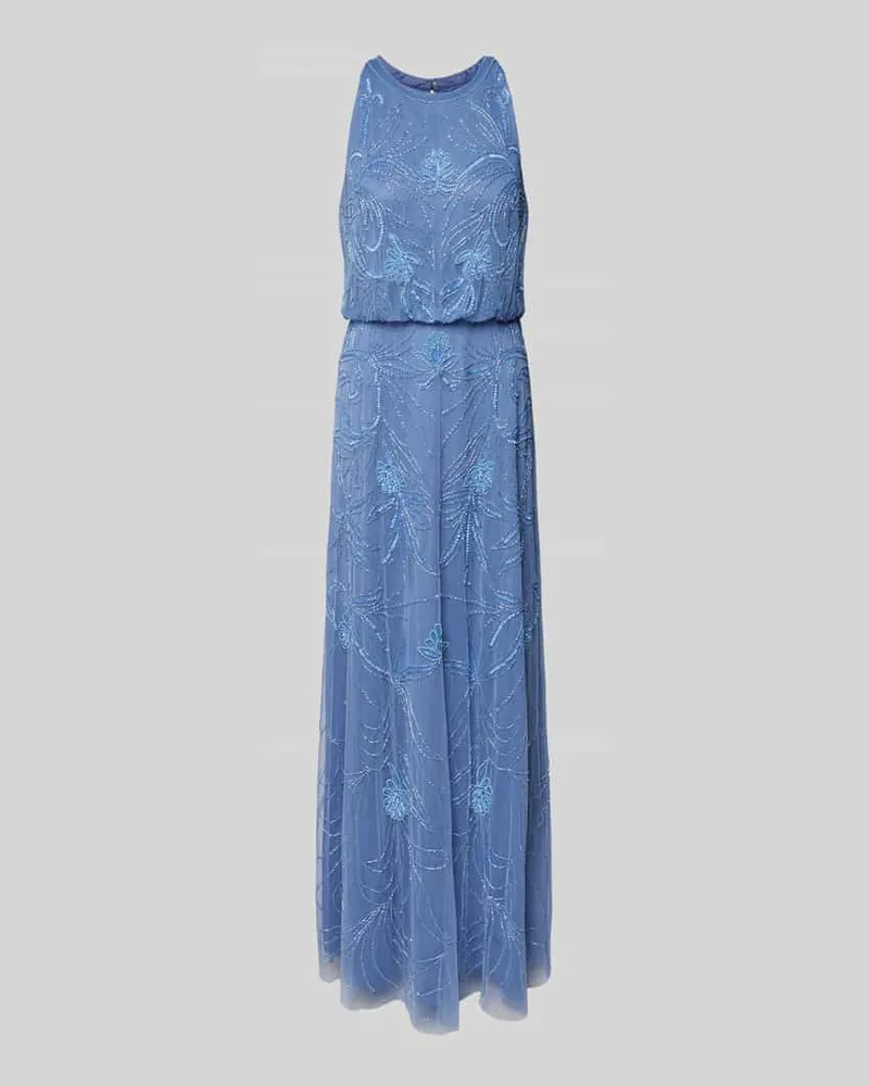 Adrianna Papell Abendkleid mit Paillettenbesatz Hellblau