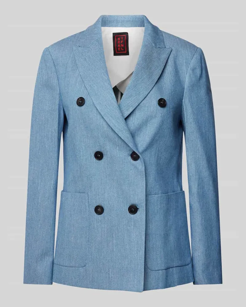 Stefanel Blazer mit Eingrifftaschen Hellblau