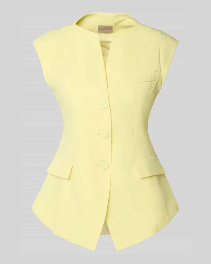 Rinascimento Weste mit V-Ausschnitt und Knopfleiste Gelb