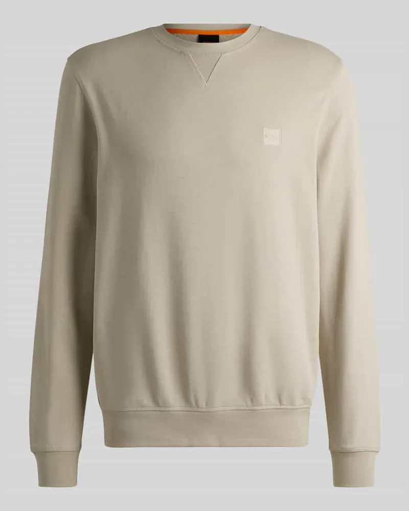 HUGO BOSS Regular Fit Sweatshirt aus reiner Baumwolle Modell 'WESTART Sand
