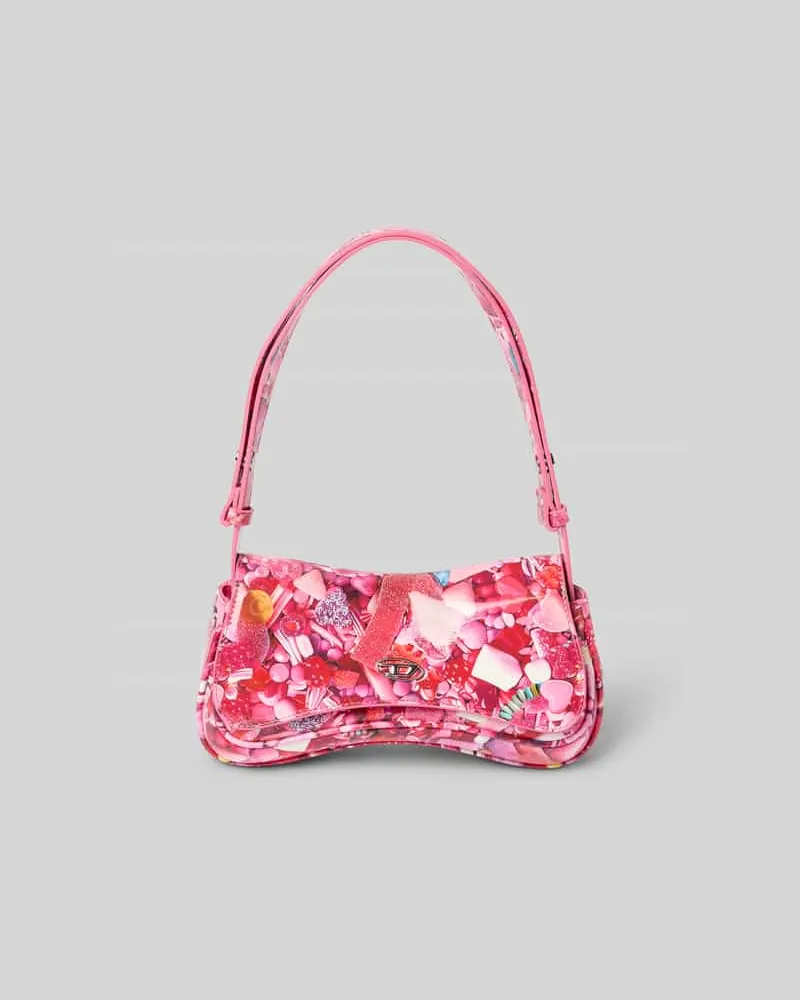 Diesel Shoulder Bag mit Label-Applikation Pink