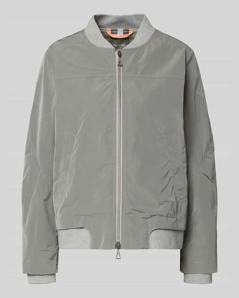 AMBER & JUNE Bomberjacke mit Zweiwege-Reißverschluss Khaki