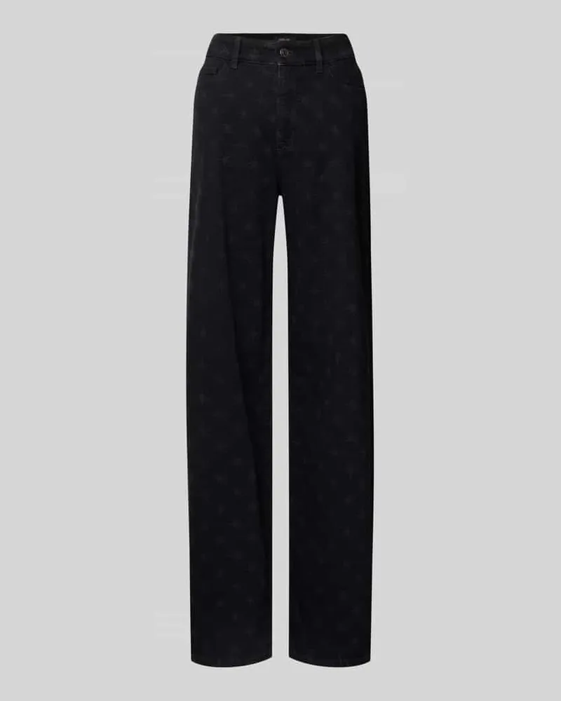 Marc Cain Straight Fit Jeans mit Allover-Motiv-Print Black