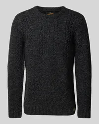 Superdry. Strickpullover mit Zopfmuster Modell 'Jacob Anthrazit