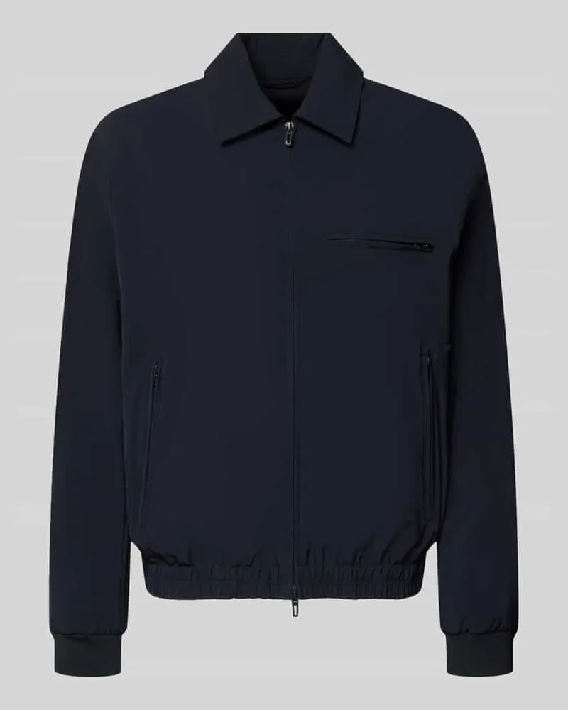 Emporio Armani Regular Fit Bomberjacke mit Reißverschlusstaschen Marine