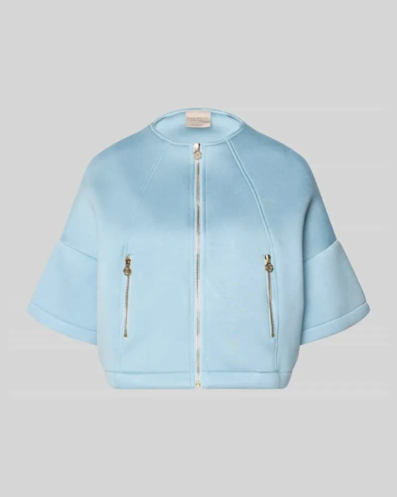 Rinascimento Jacke mit 1/2-Arm und Reißverschlusstaschen Hellblau