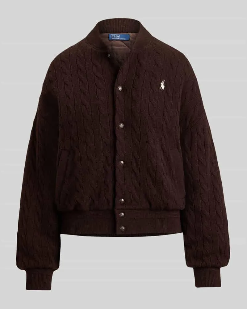 Ralph Lauren Relaxed Fit Bomberjacke aus Woll-Kaschmir-Mix Dunkelbraun