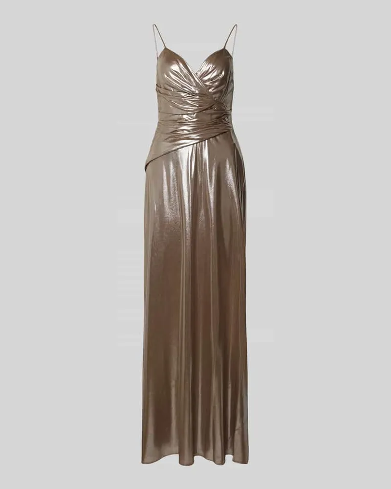 Ralph Lauren Abendkleid mit Raffungen Modell 'RAEHAN Taupe