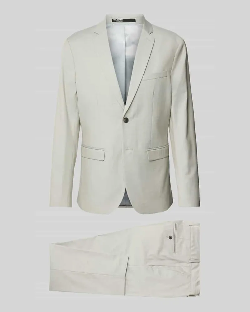 Selected Homme Slim Fit Anzug im unifarbenen Design Modell 'CEDRIC Hellgruen