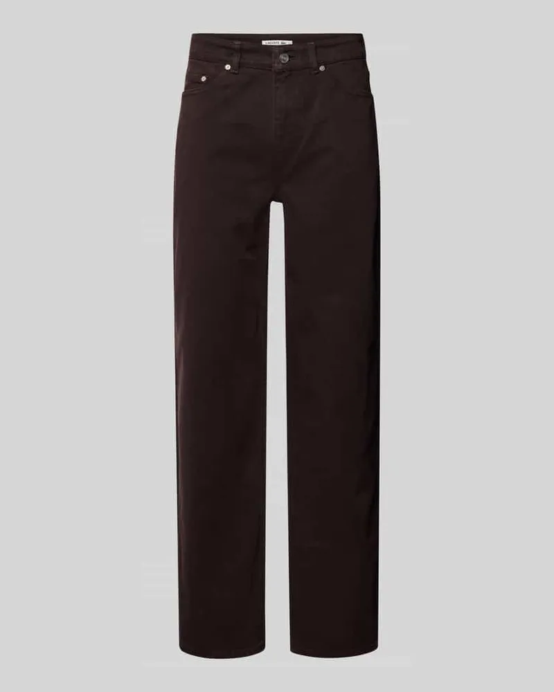Lacoste Straight Leg Jeans aus reiner Baumwolle Schoko