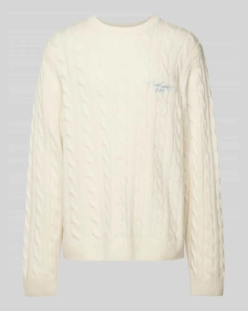 Carhartt WIP Strickpullover mit Label-Stitching Offwhite