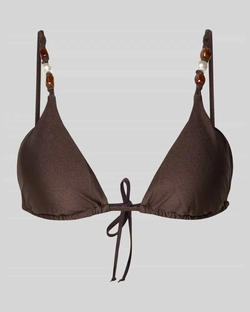 Seafolly Australia Bikini-Oberteil mit Zierperlen Modell 'PALERMO Dunkelbraun