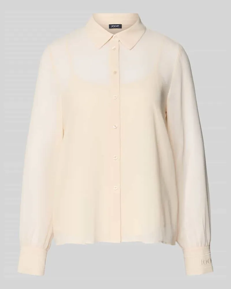 JOOP! Regular Fit Bluse in semitransparenter Optik Beige