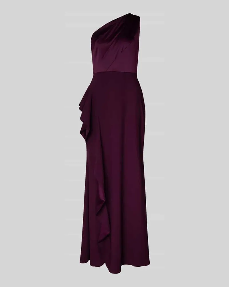 Adrianna Papell Abendkleid im One-Shoulder-Look mit Volants Bordeaux