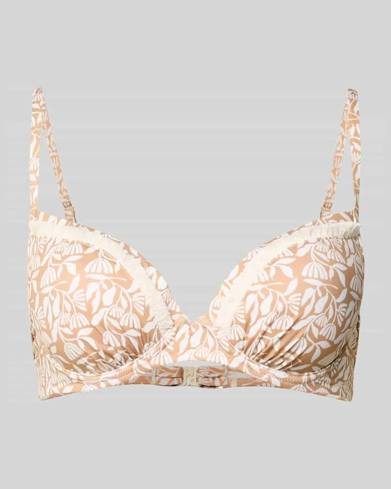 watercult Bikini-Oberteil im Allover-Look Modell 'COASTAL BOHEMIA Beige