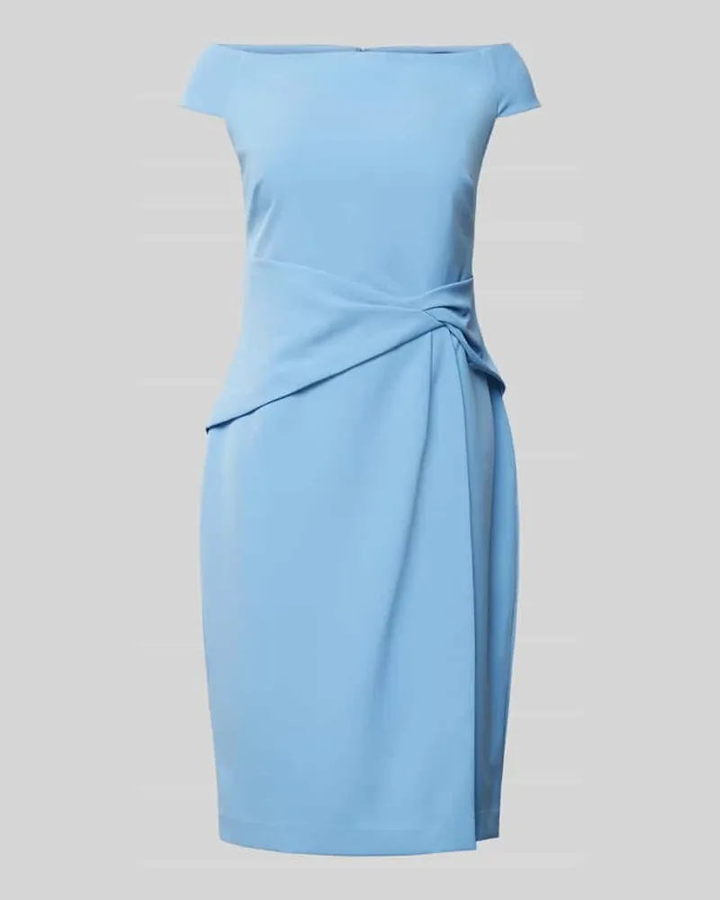 Ralph Lauren Cocktailkleid mit Knotendetail Modell 'SARAN Hellblau