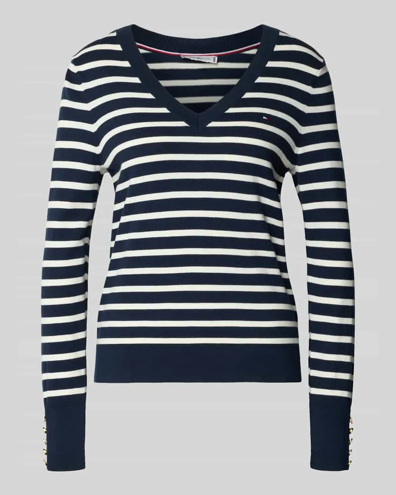 Tommy Hilfiger Regular Fit Pullover aus Baumwoll-Mix Marine