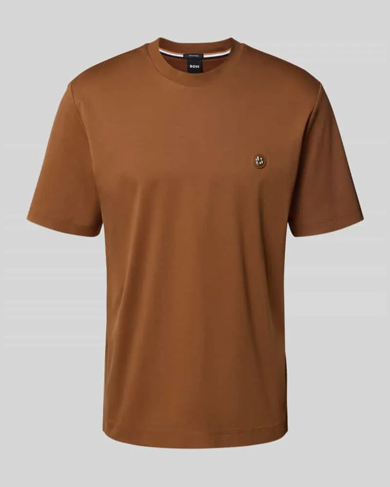 HUGO BOSS Regular Fit T-Shirt aus reiner Baumwolle Modell 'TAUT Cognac