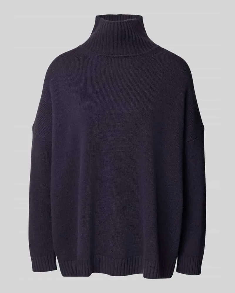 Max Mara Oversized Rollkragenpullover aus reiner Schurwolle Modell 'BORGIA Marine