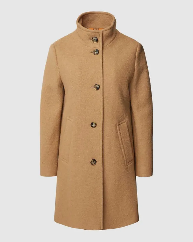 HUGO BOSS Mantel mit Stehkragen Camel