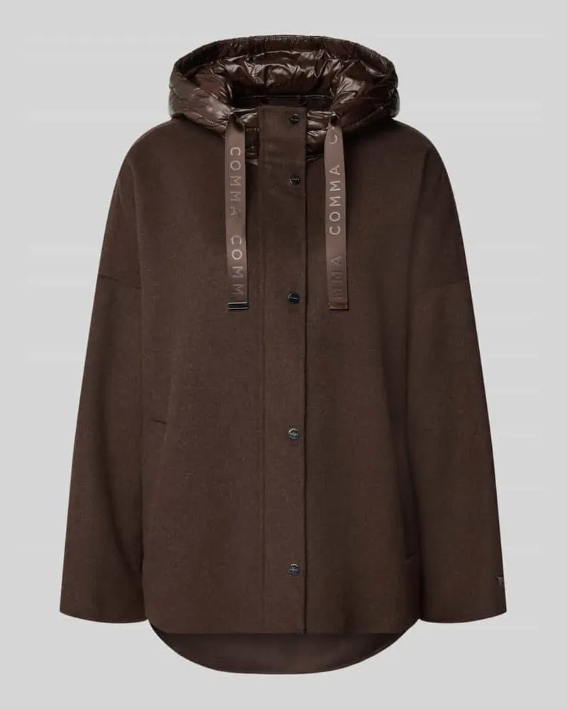 COMMA Jacke mit Kapuze Dunkelbraun