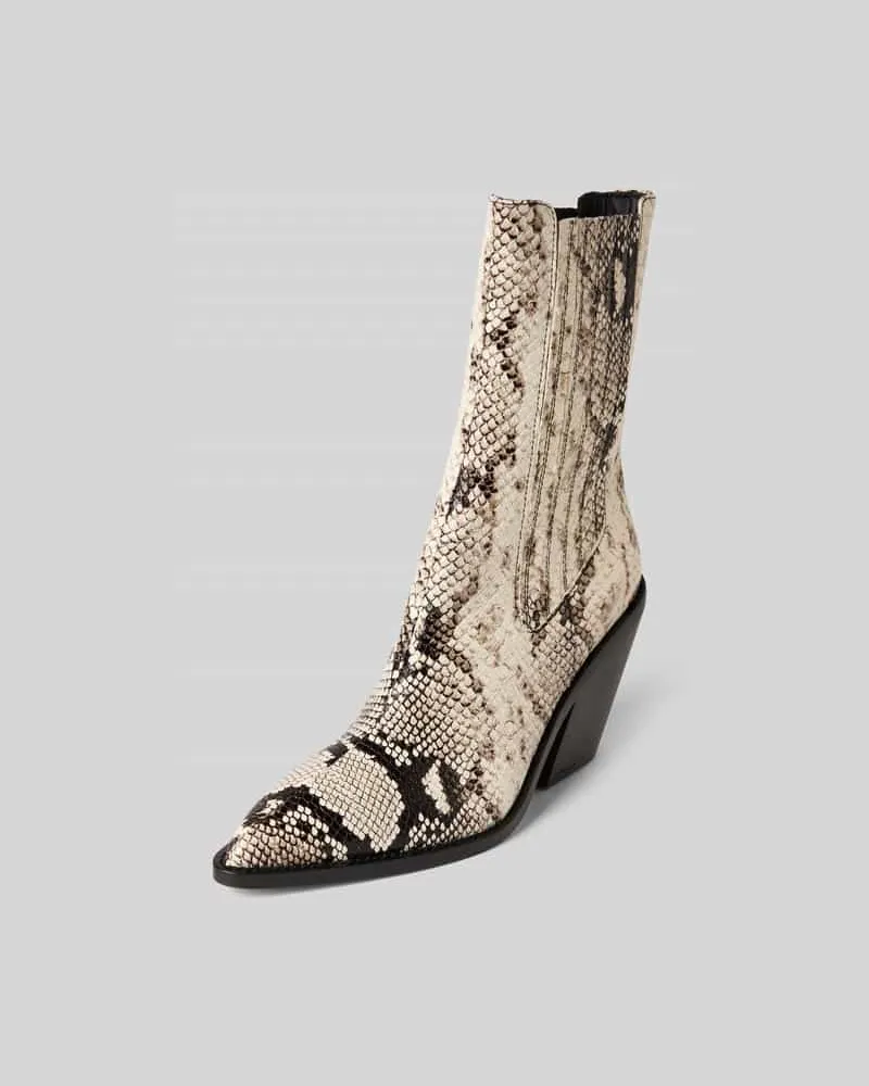 IRO Stiefeletten mit Schlangenmuster Beige