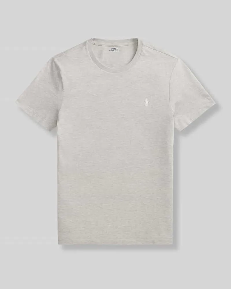 Ralph Lauren Regular Fit T-Shirt aus reiner Baumwolle Hellgrau