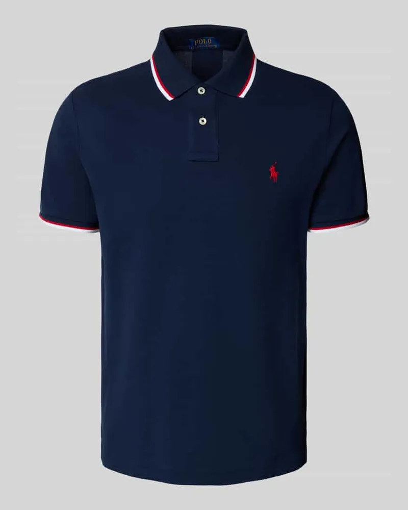 Ralph Lauren Poloshirt mit Label-Stitching Marine