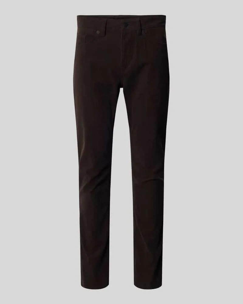 HUGO BOSS Straight Leg Cordhose mit Gürtelschlaufen Modell 'DELAWARE Dunkelbraun