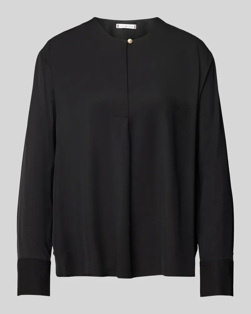 Tommy Hilfiger Bluse aus reiner Viskose mit Label-Detail Modell 'FLUID Black