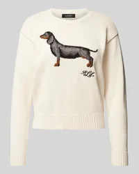 Ralph Lauren Strickpullover mit gerippten Abschlüssen Modell 'RIEDNEE Offwhite