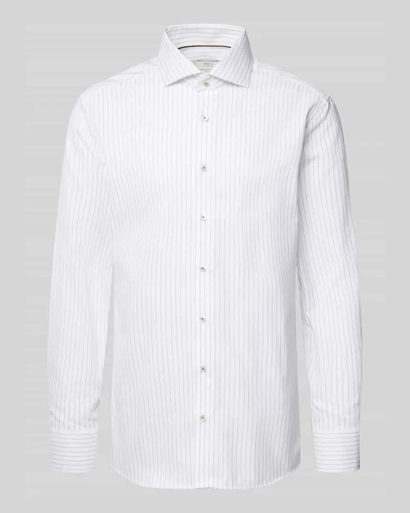 Eterna Slim Fit Business-Hemd mit Kentkragen Hellbraun