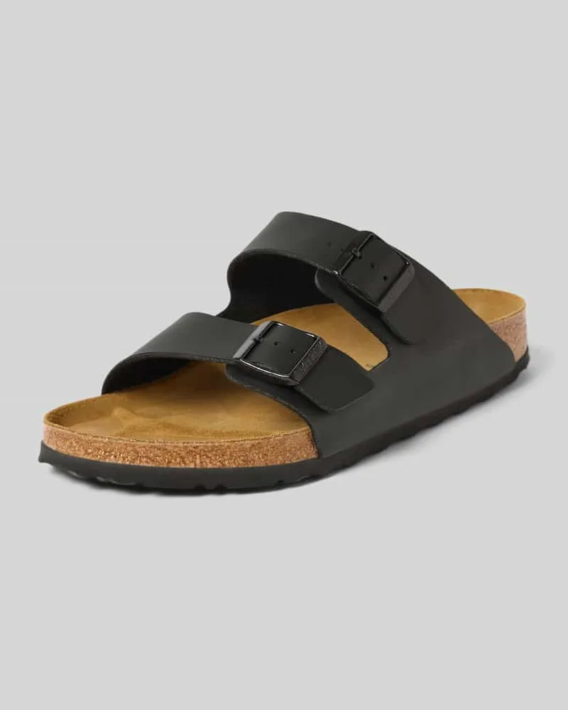 Birkenstock Slides mit Dornschließe Modell 'Arizona Black