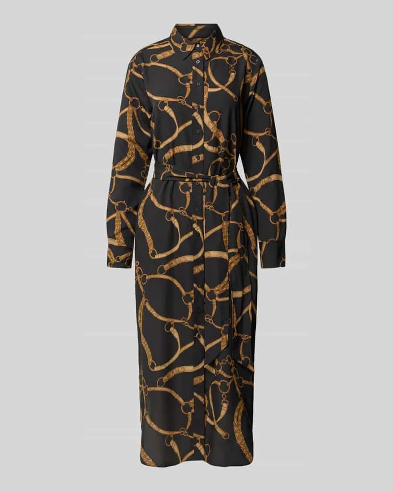 Ralph Lauren Midikleid mit Blusenkragen Modell 'SHADNY Black