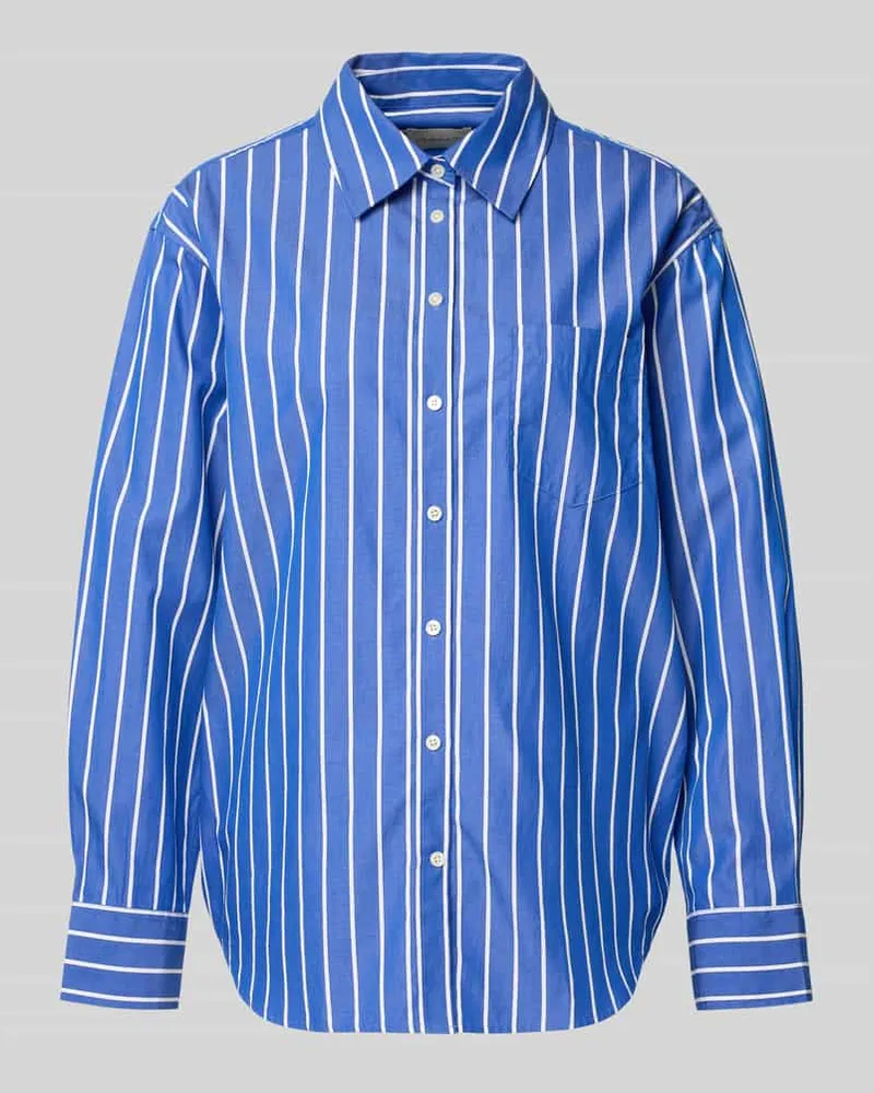 Gant Relaxed Fit Bluse mit Brusttasche Royal