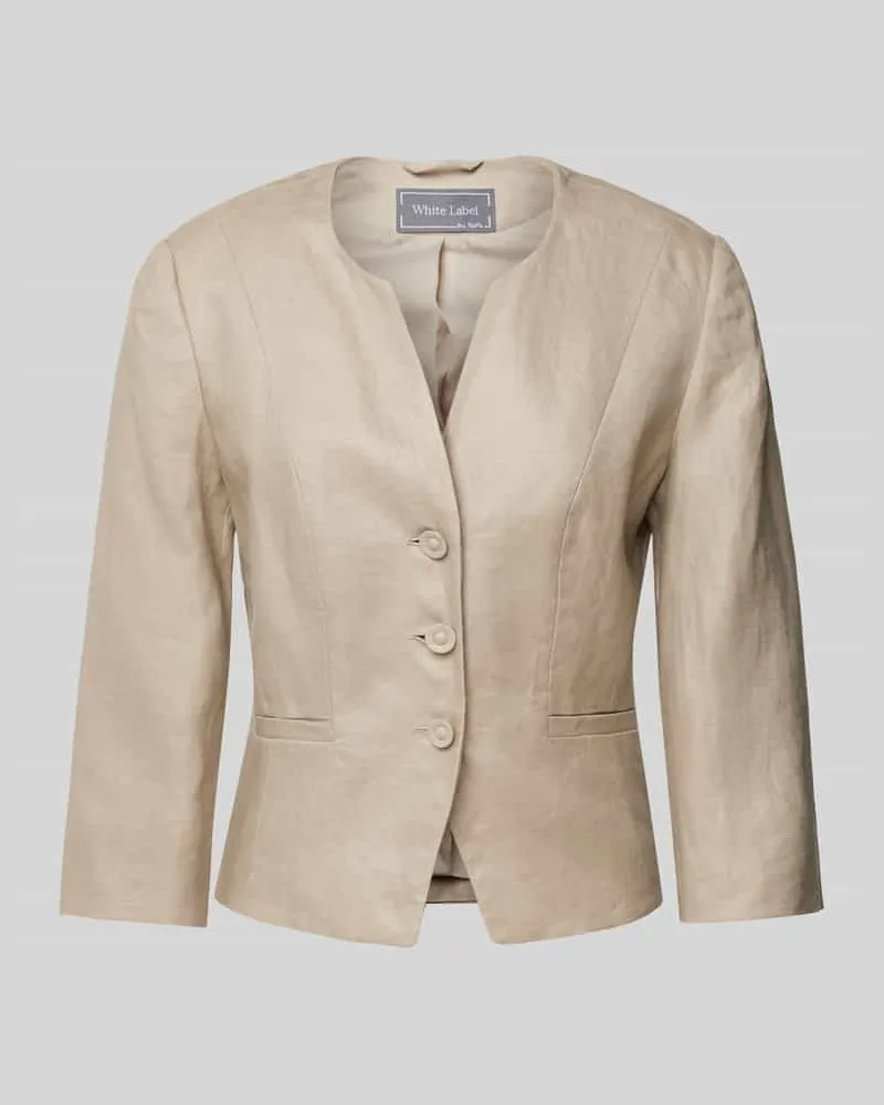 White Label Blazer mit Leistentaschen Sand