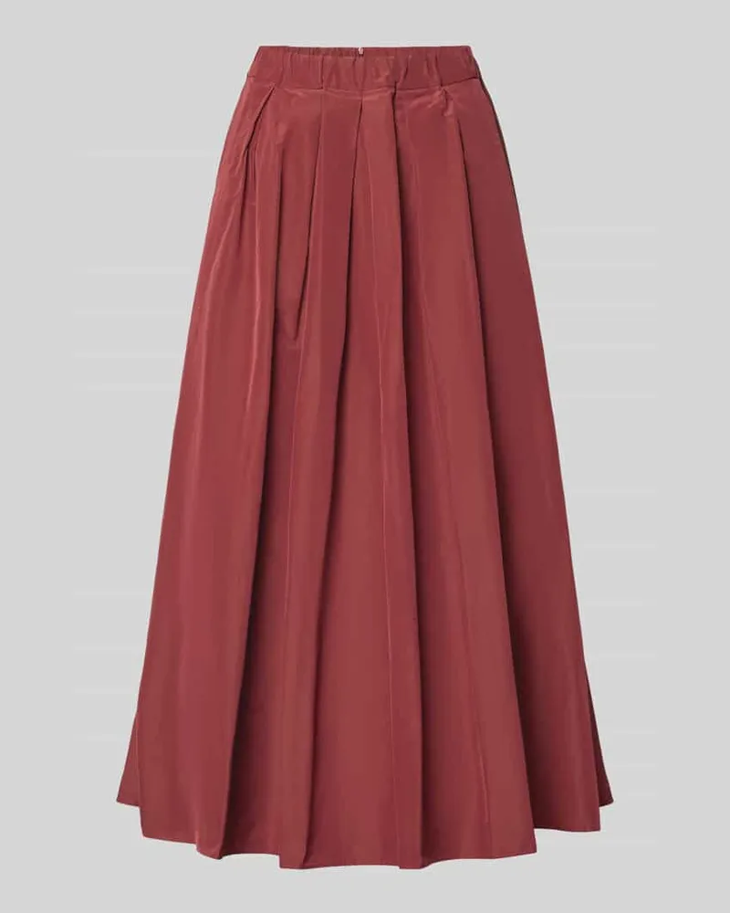 Max Mara Midi-Rock mit Baumwoll-Anteil Modell 'FORMICA Dunkelrot