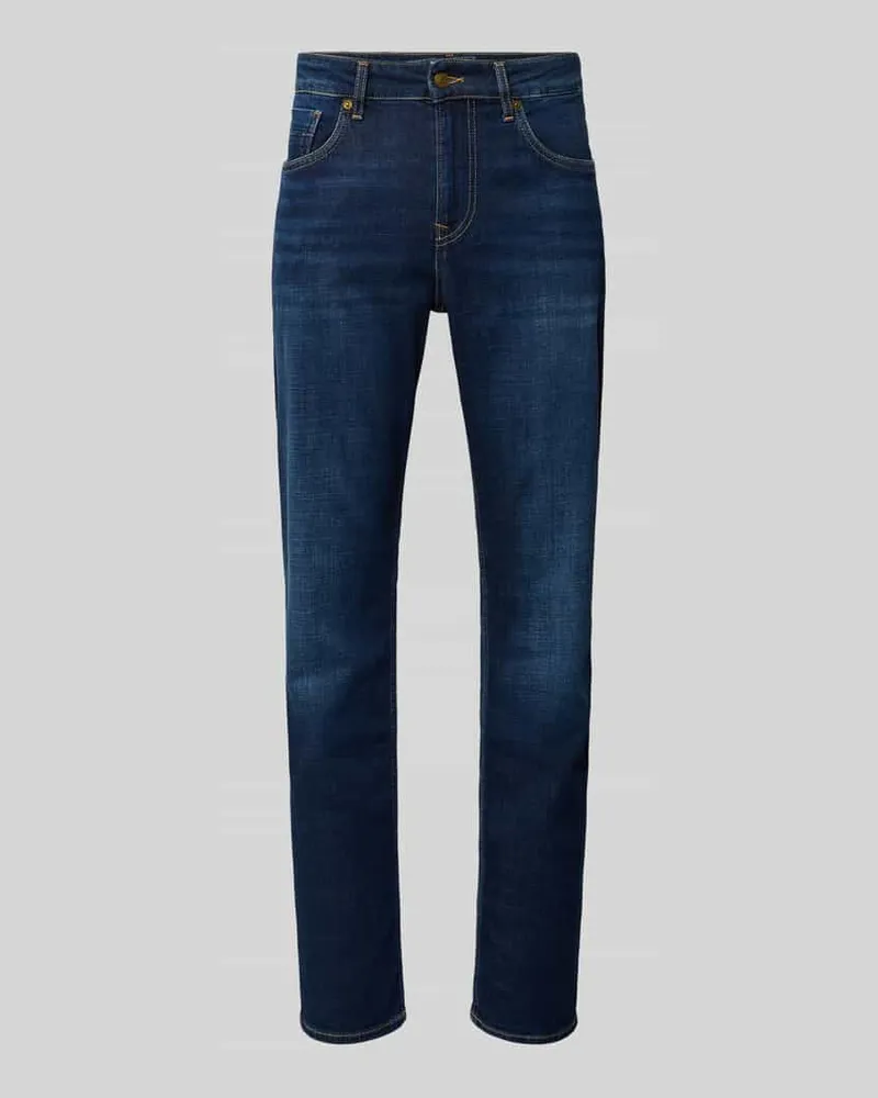 Pepe Jeans Straight Fit Jeans aus Baumwoll-Mix Modell 'CASH Dunkelblau