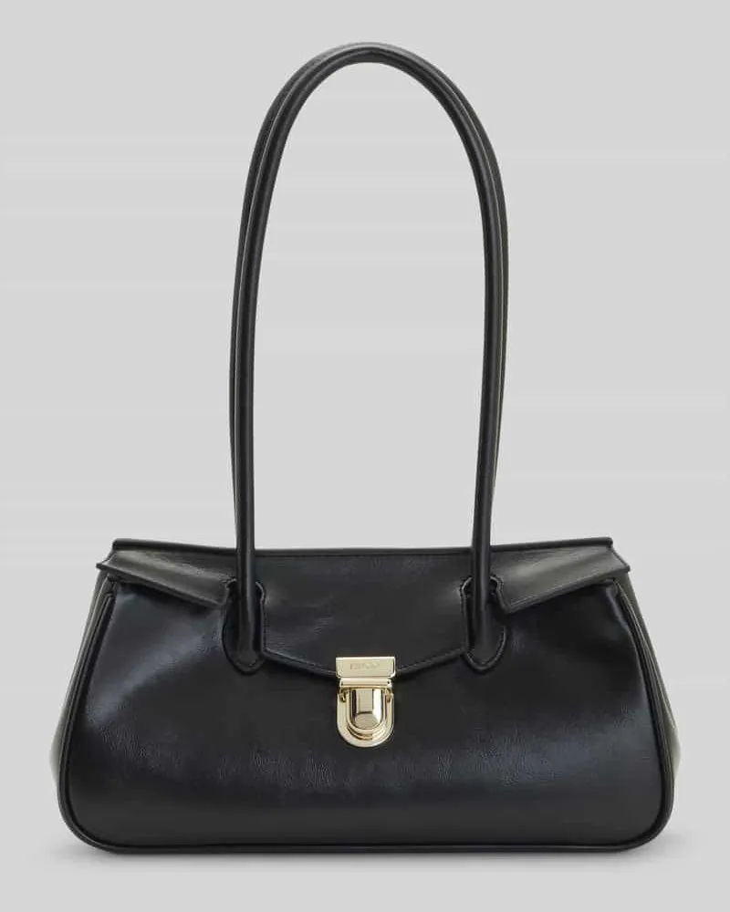 HUGO BOSS Umhängetasche mit goldfarbenem Drehverschluss Modell 'Quinley Black