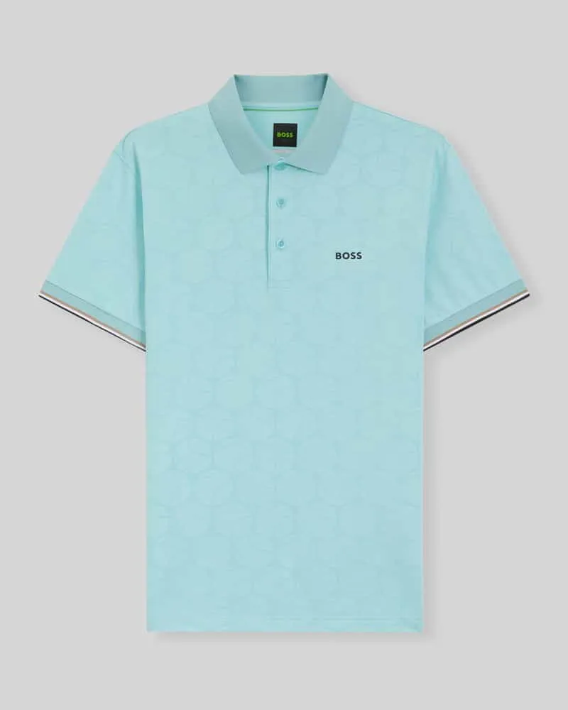 HUGO BOSS Slim Fit Poloshirt mit Tennisball-Prägung Modell 'PL_TOC GAME1 Aqua
